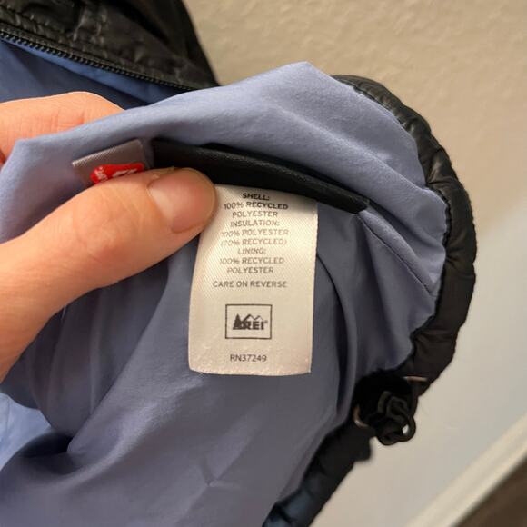 REI Co-op Flash Insulated Hoodie XS Black PrimaLoft Packable Lightweight Jacket - Picture 6 of 12